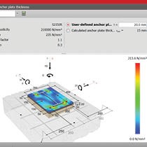 Wurth Anchor Design Software - Anchor plate thickness calculator with stress mapping