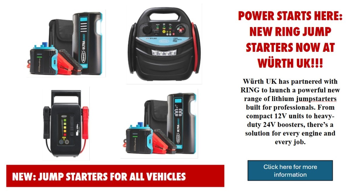 Würth UK & RING Launch High-Performance Lithium Jumpstarter Range