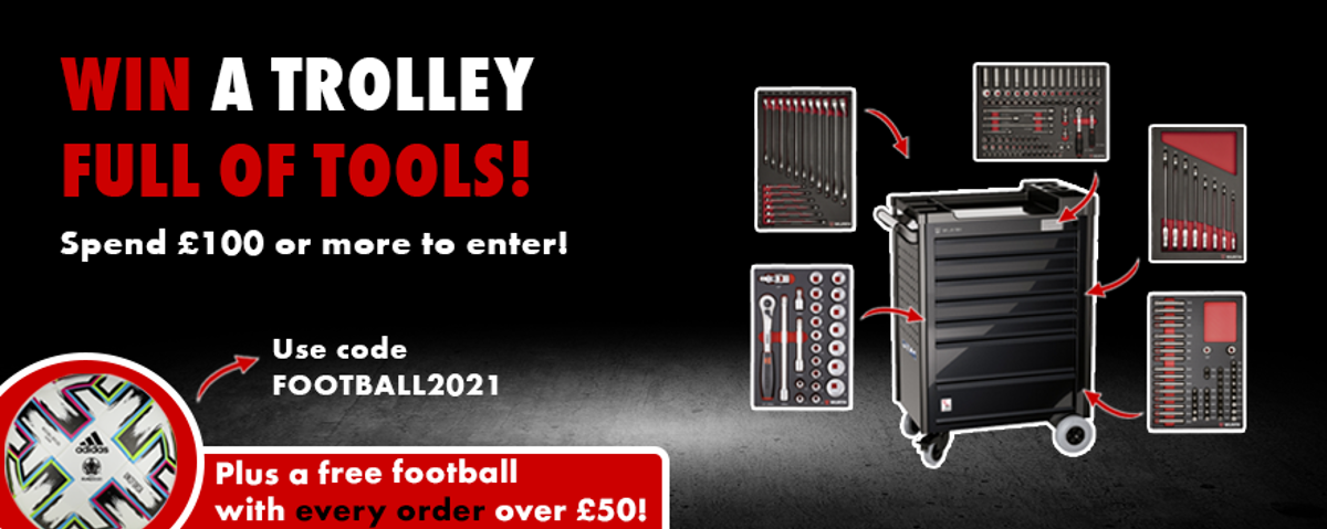 Spend £100 online this April to be in with a chance to win a workshop trolley of quality tools! Spend £100 online this April to be in with a chance to win a workshop trolley of quality tools!