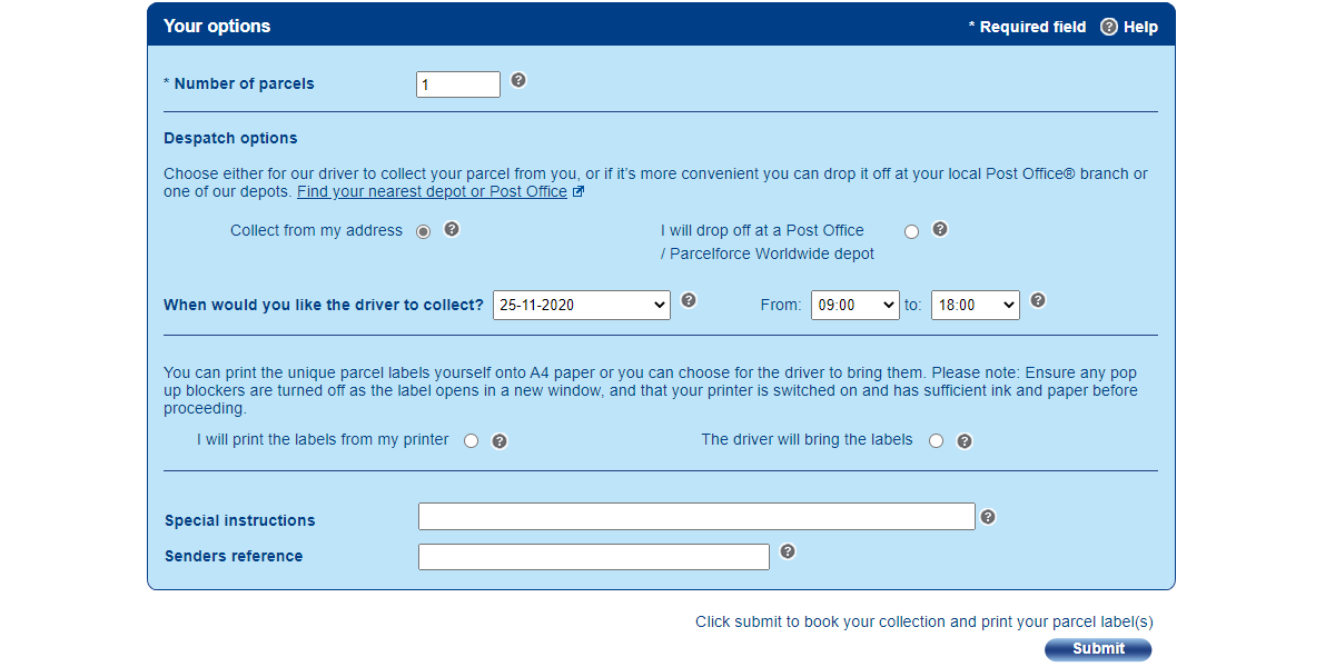 returns form returns form