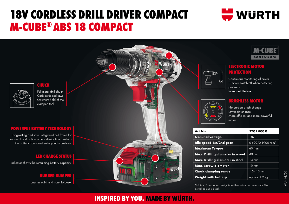 Cordless Drill Driver ABS18 Compact