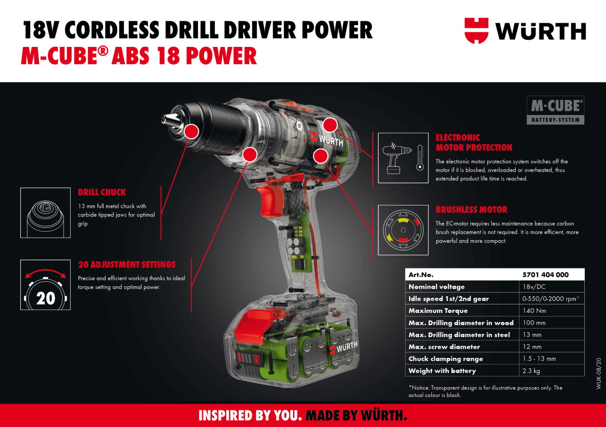 Cordless Drill Driver ABS 18 Power
