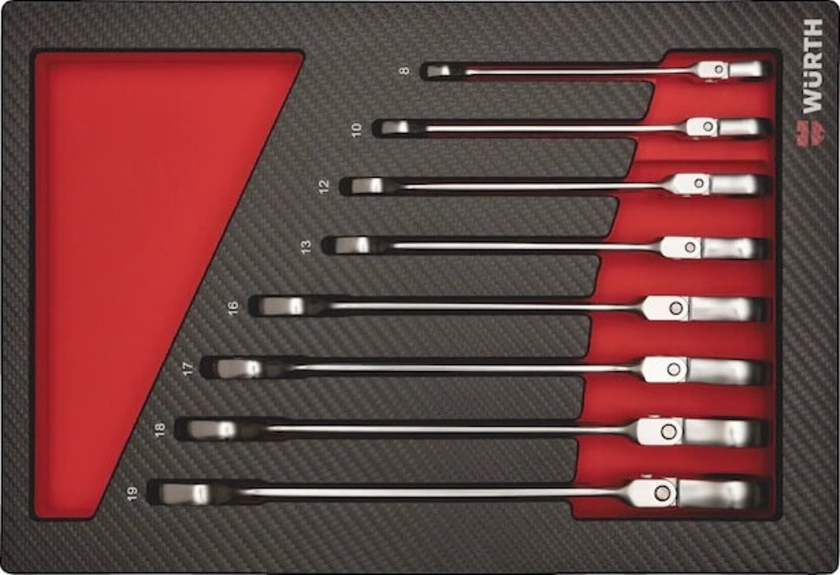 Ratchet Combination Wrench Assortment, 9 Pieces*