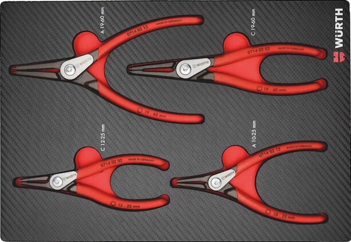 Circlips Pliers Assortment, 4 Pieces