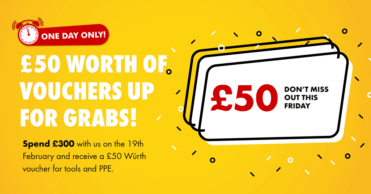 Spend £300 to get a voucher for PPE & tools worth £50!