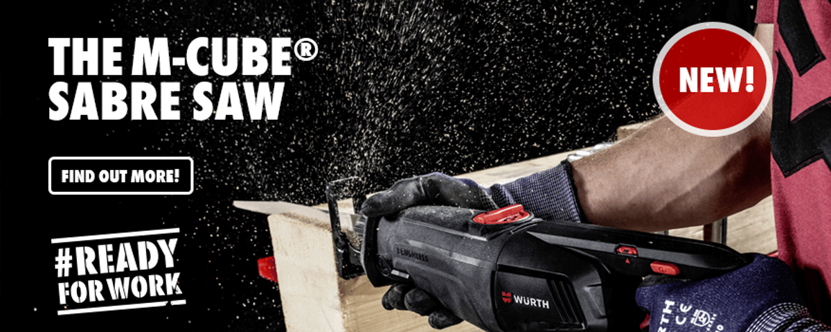 Be one of the first 20 online buyers of the new cordless sabre saw from Würth to get a free M-CUBE bundle with your next order!