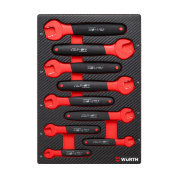 SYSTEM ASSORTMENT 4.4.1, SINGLE OPEN-END WRENCH VDE 9 PIECES 