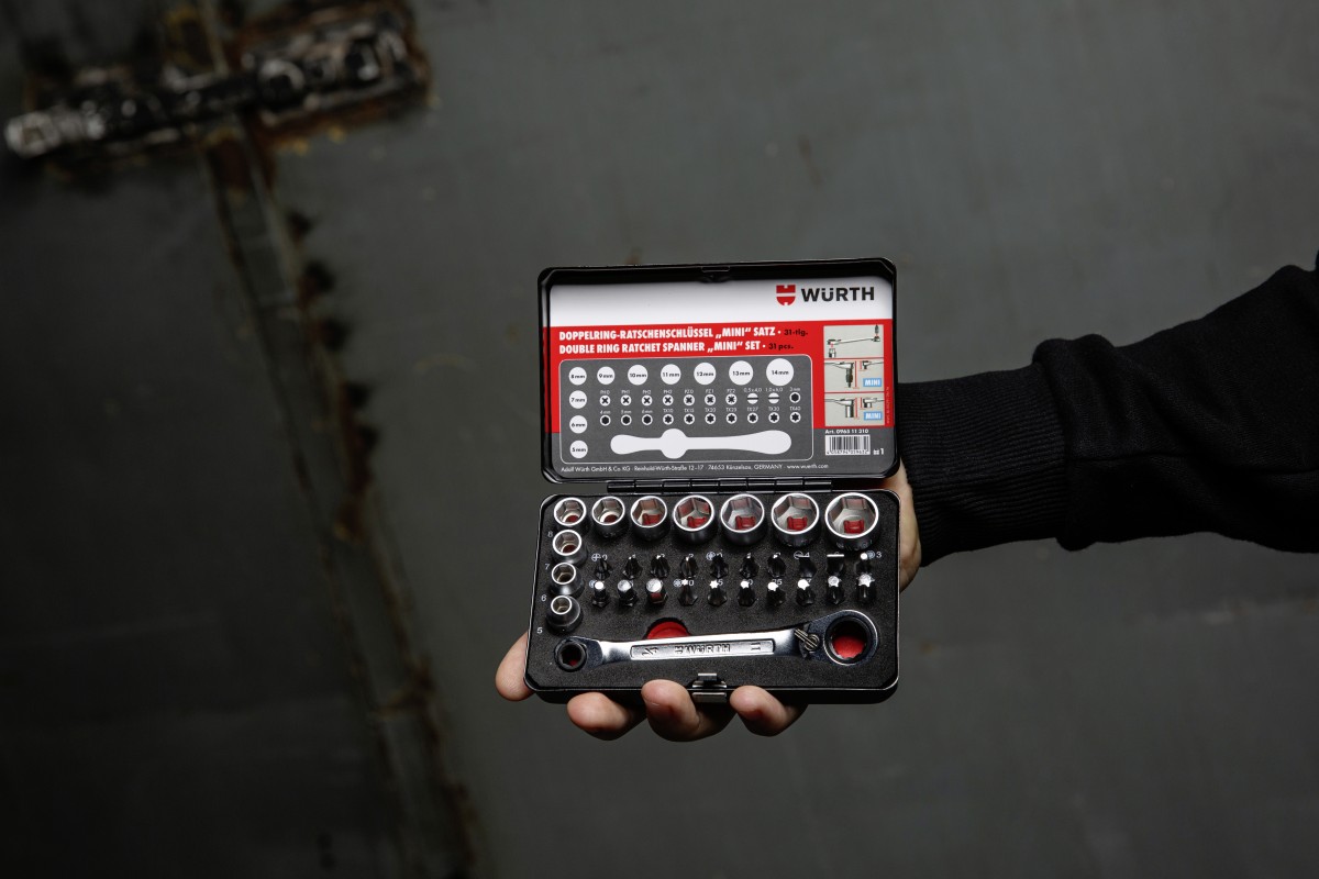 Mini ratcheting double box-end wrench assortment 31 pieces