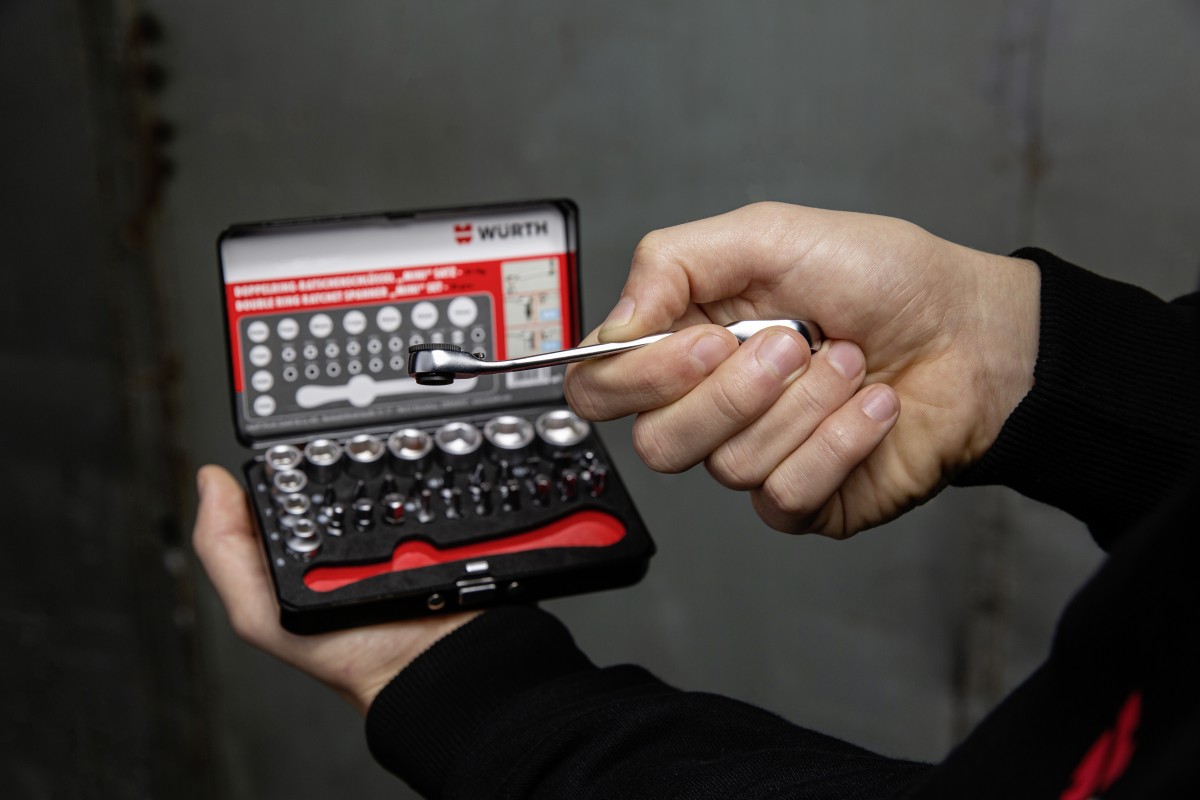 Mini ratcheting double box-end wrench assortment 31 pieces