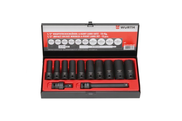 1/2-INCH IMPACT SOCKET WRENCH ASSORTMENT 12 PIECES 